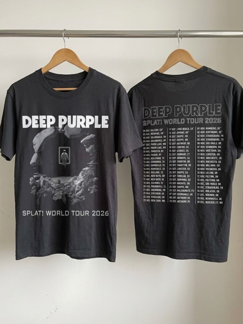 Deep Purple 2026 World Tour Splat Graphic T-Shirt Reprint